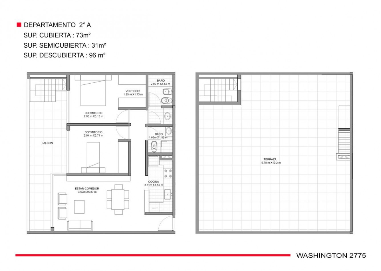 Departamento 3 Ambientes con Amplio Balcon, Gran Terraza y Parrilla + Cochera Cubierta