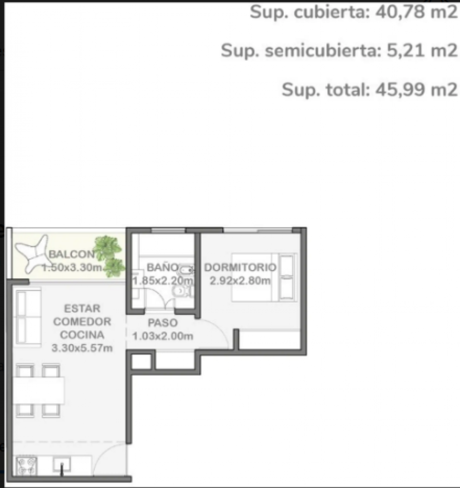 VENTA departamento dos ambientes VILLA ORTUZAR Entrega DICIEMBRE 2026