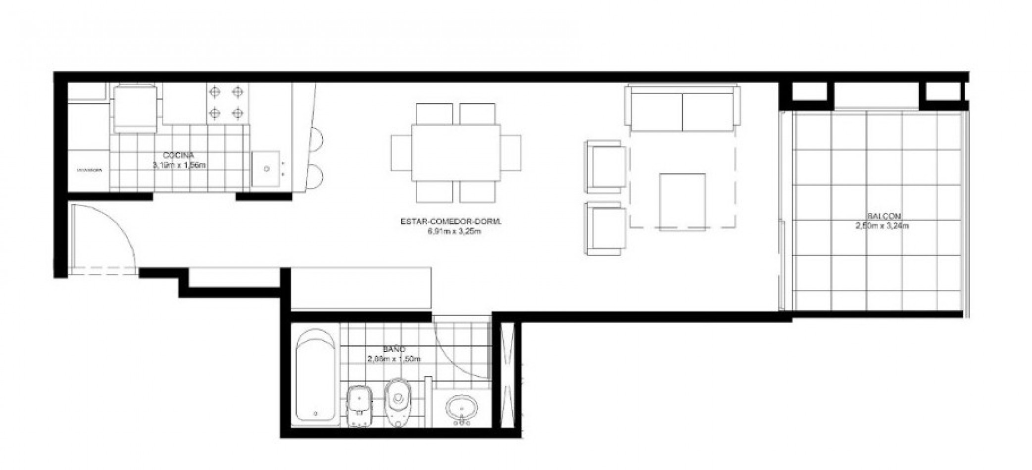 Departamento en Venta en Saavedra- Monoambiente grande